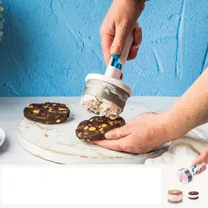 Rotating Ice Cream Scoop Multifunctional Cookie Dough Scoop Ice Cream Sandwich Maker Durable Kitchen Tool Kitchen Gadgets Kitchenware Perfect for Party Dessert DIY Home Baking Lovers