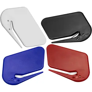 4 Pack Plastic Letter Opener Envelope Slitter with Safe Blade, Mail Opener for Envelope Package Paper Cutting