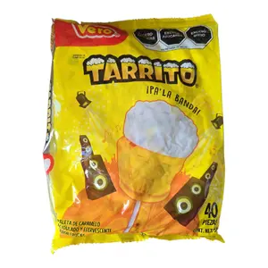 Vero Tarrito Lollipops Pala Banda 40 Pieces Bag of 1lb -3oz 560g Mexican Candy Bonbon Snack High in Sugar No Fat No Protein