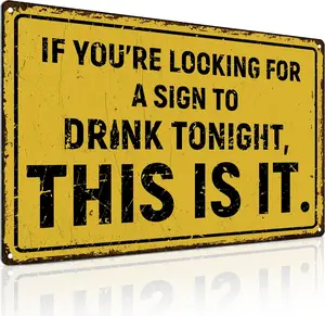 Bar Accessories for Home Bar Decor, Funny Wall Decor Vintage Bar Sign for Man Cave Decor - 8 x 12 Inch Metal Retro