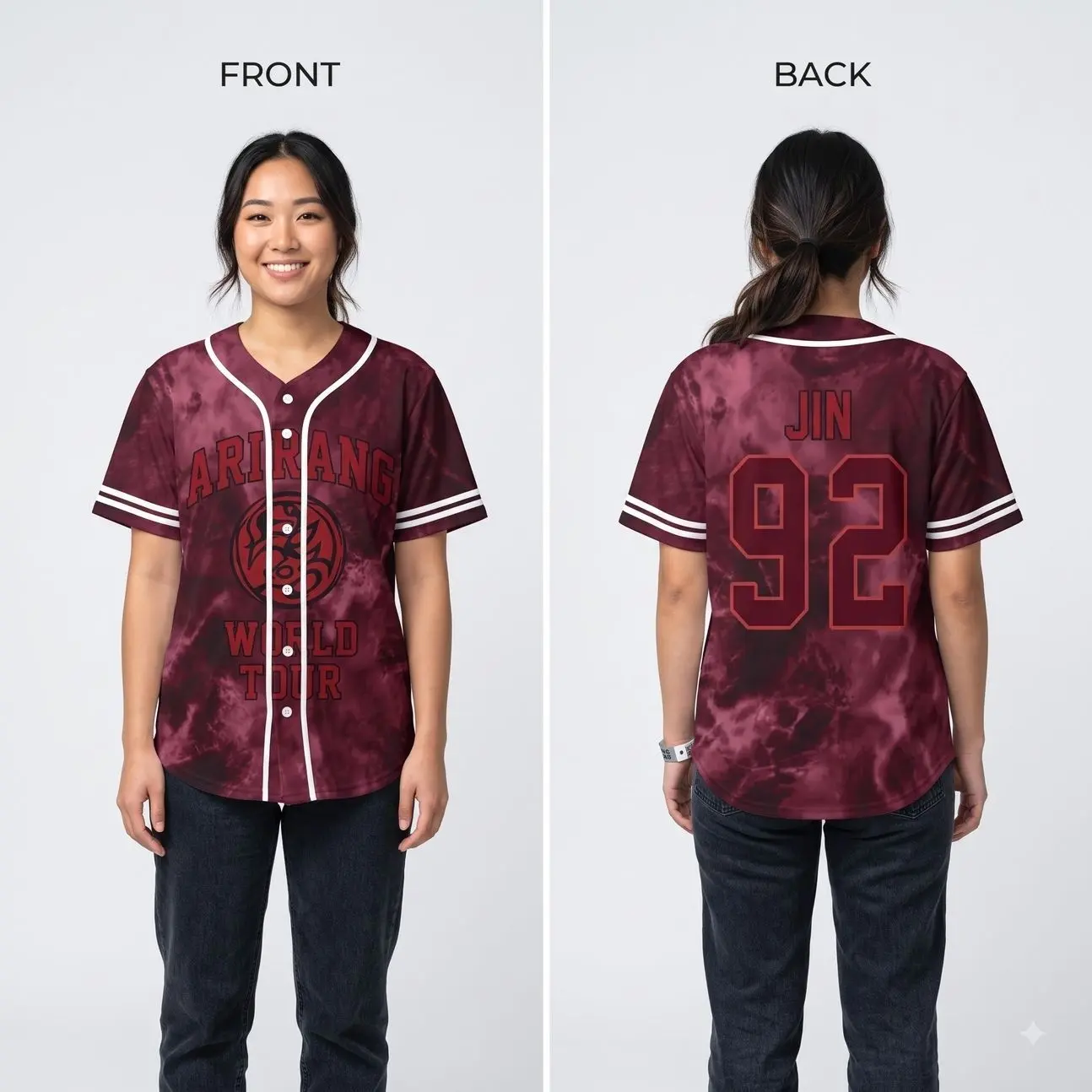 Kpop Concert 2026 Red Inspired Baseball Jersey, Kpop Fan Baseball Jersey