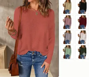 Women's Drop Shoulder Pullover Sweater Tops Casual Fashion Womenswear Knitwear Chic Loose Soft Basic Knitting Minimalist