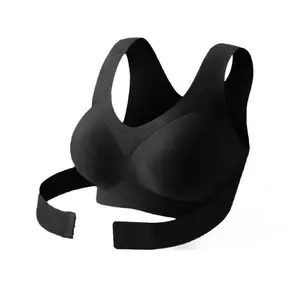 Posture Correction Sport Bra for Women Wireless Push Up Bralette with Cross Back Support for Daily Shaping Lingerie