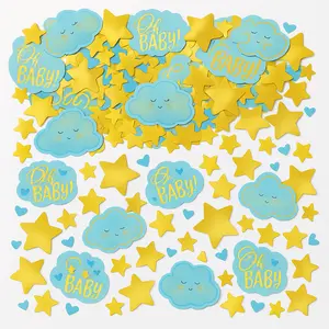 "Oh Baby" Blue & Gold Cloud Confetti for Baby Boy Shower