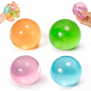 4pcs Colorful Transparent Squishy Toy Balls, Squeeze Toy Slow-Return Squishy Toys, Gift Boxed, Perfect for Holidays, Summer Gifts, Unisex Design