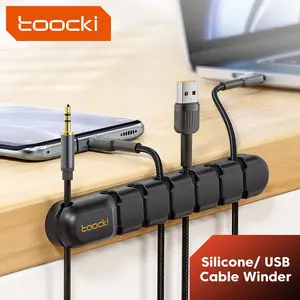 Toocki 3Clip/5Clip/7Clip Cable Organizer Silicone Desktop Cable Management USB Cable Winder Clip For Mouse Headphone Earphone Cable Holder