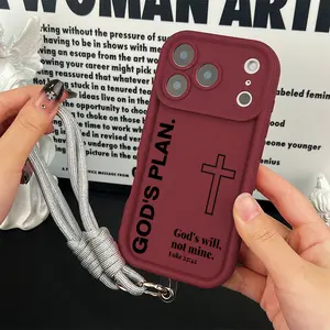Faith Based Luke 22:42 Soft Phone Case with Strap fits iPhone 17 Pro Max 16 Pro 15 Plus 14Pro 13 12 11 XS Max XS XR & Samsung Galaxy S25 Ultra S24 Plus S23 Shockproof God’s Plan Quote
