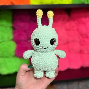 Alien handmade crochet plushie