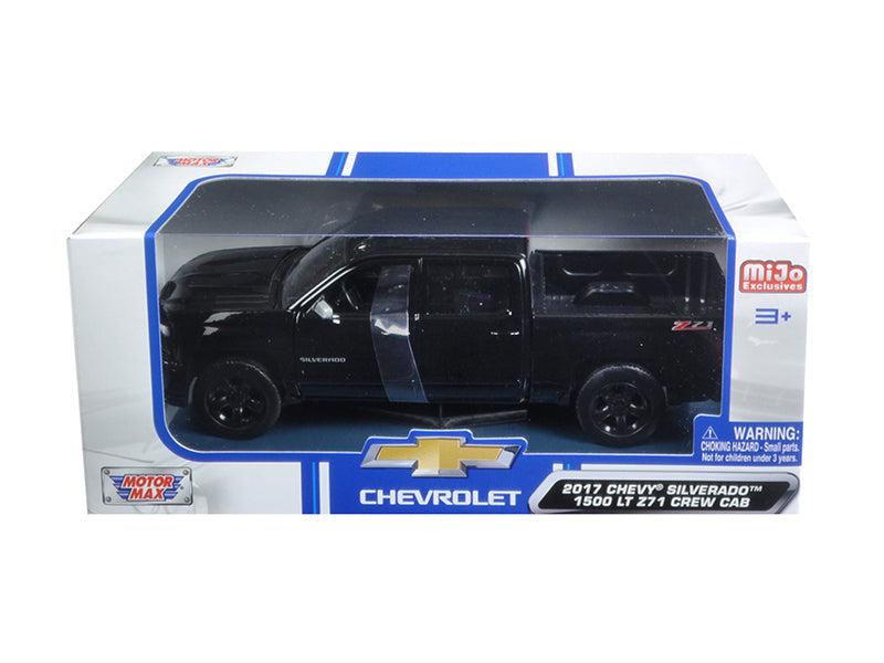 2017 Chevrolet Silverado 1500 LT Z71 Crew Cab - Black Diecast 1:24 Scale Model - Motormax 79348BK