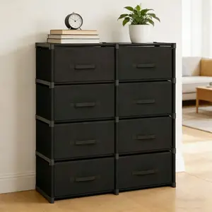 Modern Luxury Metal Multi-Drawer Storage Cabinet, Black Gray Streamlined Organizer Nightstand for Hallway Bedroom Office Home Use