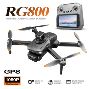RG800 Drone with GPS Return, 4.5" Screen Remote, 1080P Dual Camera, 360° Obstacle Avoidance, Brushless Motor, Optical Flow Hover, 25min Flight, 3000m Range, 50X Zoom, Gesture, Smart Follow for Adults Remote-Controlled