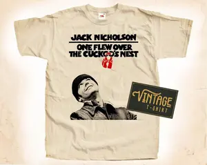 One Flew Over the Cuckoo's Nest T shirt Tee Natural Vintage Cotton Movie Poster Beige All Sizes S M L XL 2X 3X 4X 5X