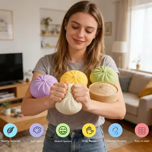 Stress Relief Toy, Soft Plush Decompression Ball, Portable Office Desk Accessory, Fun Relaxing Gift for Adults & Kids, Squishies, Stress Relief Fidget