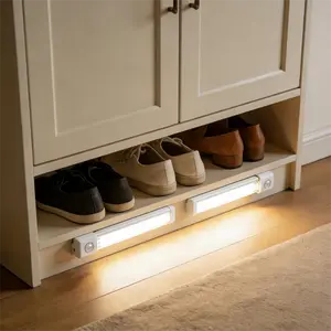 Under Cabinet Lights, LED USB Rechargeable Battery Operated Motion Sensor Light Indoor, 2/4Pack Magnetic Dimmable Closet Lights, Wireless Under Counter Lights for Kitchen, Stairs, room decor