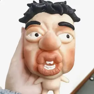 Cute Sensory Squeeze Toy Fun Big Face Shape TPR Soft Rubber Material Toy Slow Rebound Fidget Toy for Friends Stress Relief  Gift