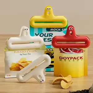 Caterpillar Sealing Clips Moisture-Proof Snack Clips Kitchen Sealing Fixed Clips Multi-Functional Household Clips Fresh-Keeping Sealing Device 2 Pcs / per order