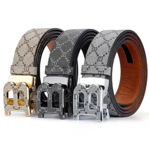 High Quality Designers 34mm Business Mens belt Luxury Brand Famous Male brand Belt Buckle Canvas Genuine Leather Belt for jeans