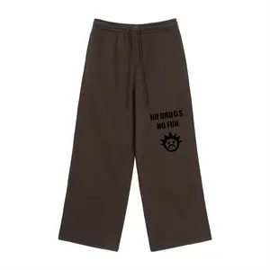 No Drugs No Fun Fleece Drawstring Straight-Leg Sweatpants