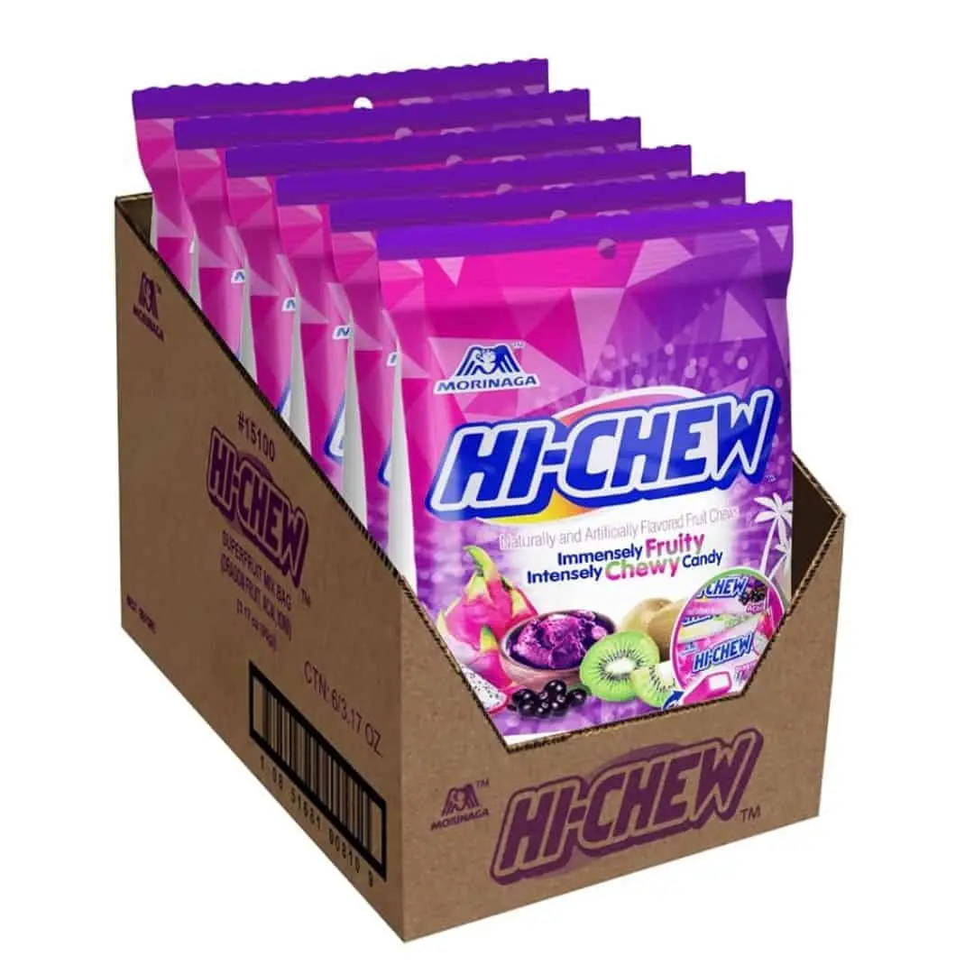 HI-CHEW Chewy Fruit Snack Candy, 6 Bags (3oz Each)