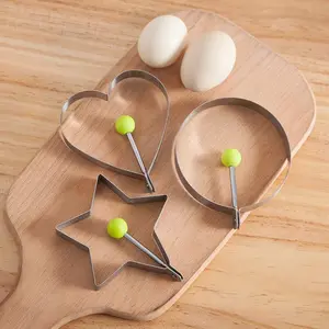 5-piece thickened stainless steel frying pan model heart-shaped frying pan mold creative frying ring fried egg dumpling mold Kitchen Utensils