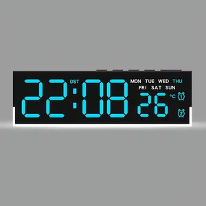 Cool LED Alarm Clock with Time & Week Display, Dual Alarms, Adjustable Brightness, Blue Backlight, Plastic Material, LED Digital Clock