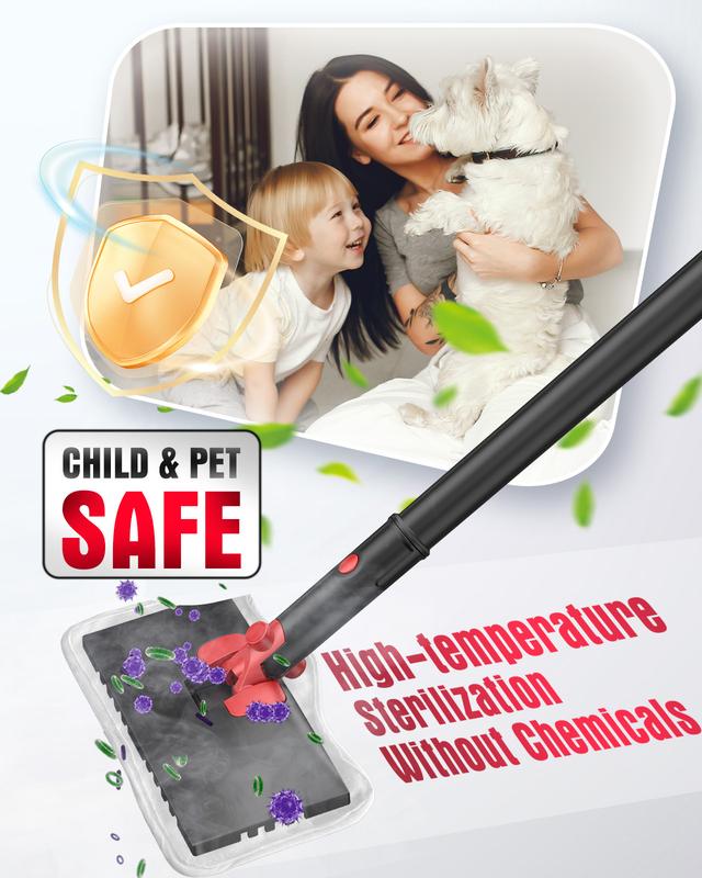 Phueut Lightweight Detachable Steam Mop Cleaner - 2 Modes 3 Temp Levels, Heavy Duty Powerful Handheld Steam Cleaner for Cleaning/Hardwood/Tile Grout