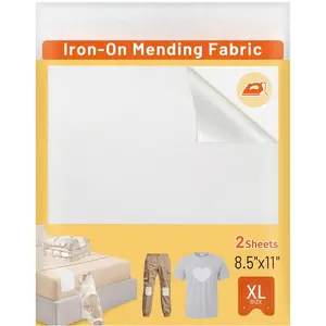 Tru-White Iron  Fabric Patches for Clothes,  Iron  Repair Patch for Clothing, Jeans, Sheets, Duvet Cover, Curtains&Sofa, Inside Use Fabric Patch,No Sewing(2 Pcs, 8.5"x11")