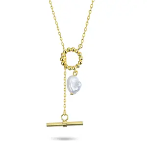 Chic Baroque Pearl Necklace 18K Gold  plated Bronze