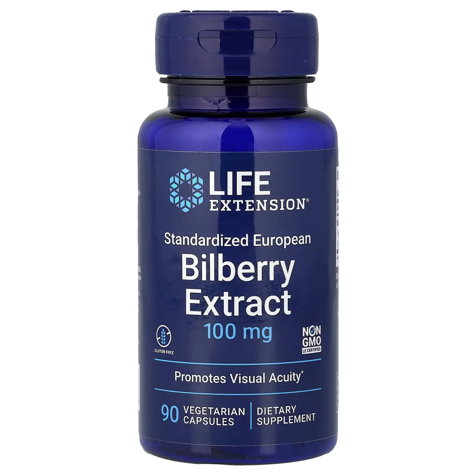 Life Extension Standardized European  Bilberry Extract, 100 mg, 90 Vegetarian Capsules