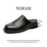 XORAM Men's Non-Slip Mules, The four seasons in 2026 New Release, Round Closed Toe, Outdoor Thick Height-Increasing Sole, Backless Slide-On Footbed Walking Shoes Black, Non Slip Mules, Slide-On Mules,ArchSupportComfortShoes