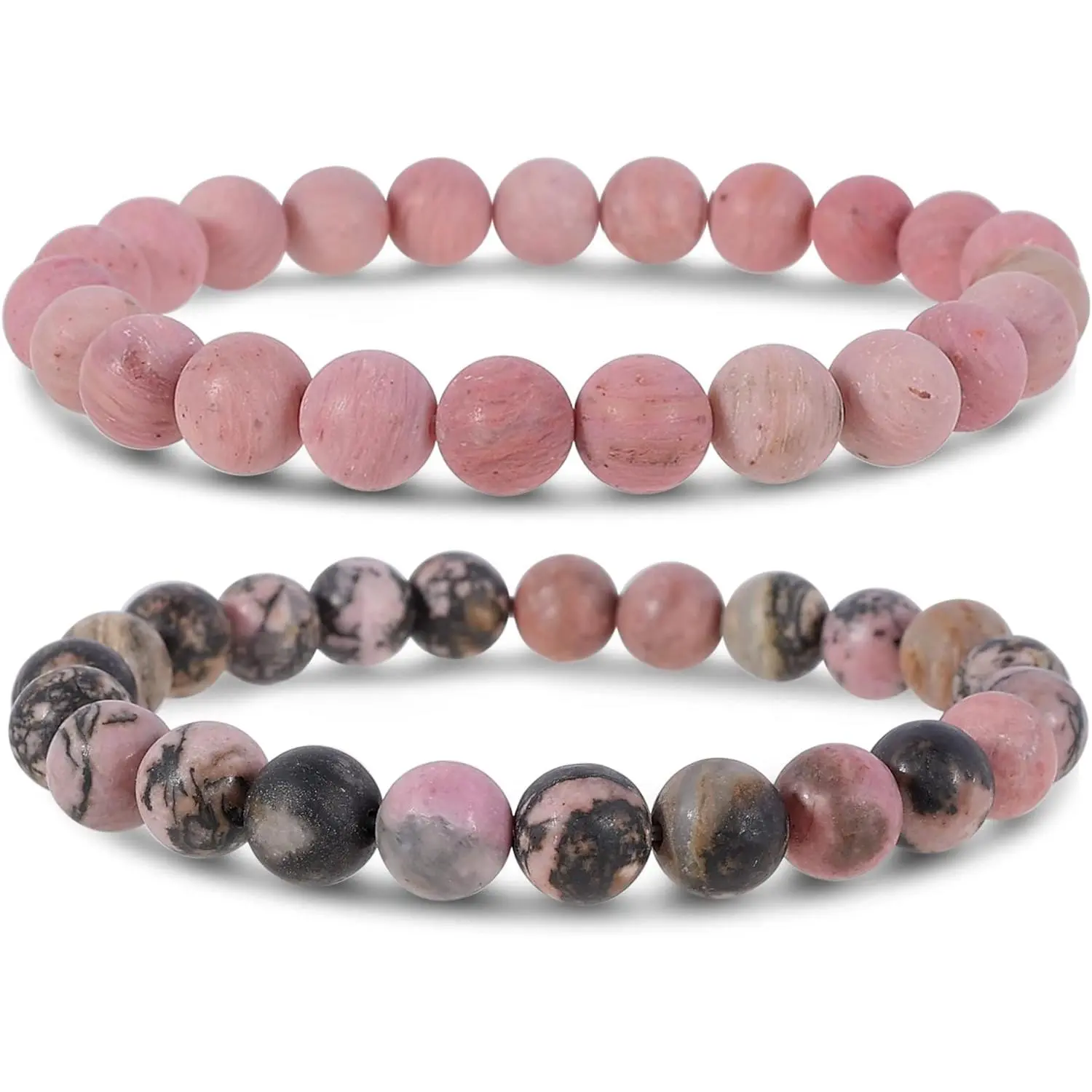8mm Rhodochrosite & Rhodonite (Love & Compassion)