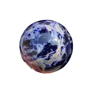1 Piece Handmade Sulfur Ball - Natural Stone Marble Sample Ball, Deep Blue, Brown, Black, White, Gray, and Gold Veins - Elegant Decorative Centerpiece, Suitable for Home, Office, or Gifts - Durable Stone Structure - Old-Style Desktop Decoration, Meditatio