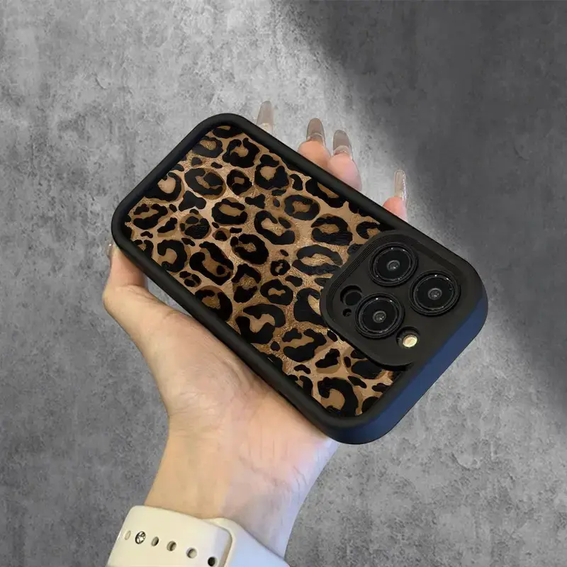 Abstract Leopard Print Aesthetic Protective Shockproof Ultra-Thin Phone Case, Full Camera Lens Protection, Soft Cover for iPhone 17/16/15/14/13/12/11/plus/pro Max Casing Accessories, Cell Phone Accessory, Shockproof Cellphone Casing