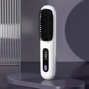 Rechargeable Cordless Straight Hair Comb, Fast Heating Styling Tool with Celsius Fahrenheit Switch, Travel Friendly Portable Hot Comb, Safe Design for Salon-Quality Sleek Hair at Home, Perfect for Daily Use on All Hair Types