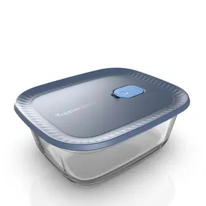 Tupperware Voila™ Oven-Safe Reusable Glass Food Storage Container, Rectangular Large Kitchen Preserving Container