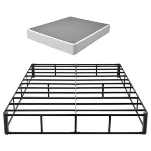 Queen Size Box Spring Mattress Foundation with Heavy-Duty Metal Bed Frame, Washable Cloth Cover, 9.1" Height, 3500 lbs Max Weight Capacity, Easy Assembly, 79.1x59.6x9.1 in Dimensions