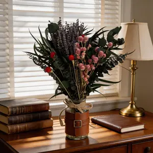 Post-Spring-Cleaning Decor: Dried Eucalyptus & Lavender Bouquet