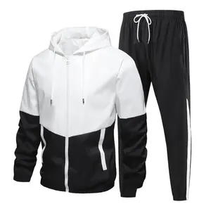 2-Piece Men's Sportswear Set - Hooded Windbreaker & Pants, Jogging Suits Workout Tracksuit