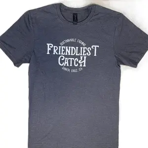 Friendliest Catch Men’s T-Shirt - Sustainable Fishing Design, Casual Style, Short Sleeve, Gray Color - Top, Menswear Tshirt