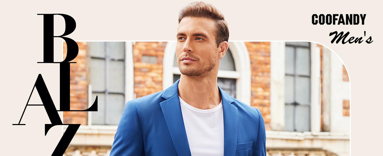 COOFANDY Mens Sport Coat Casual Blazer One Button Business Suit Jacket