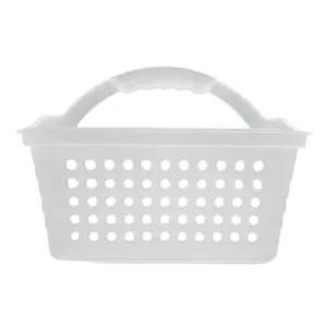 Small Portable Shower Caddy Frost Plastic Organiser Pack Cabinet Basket