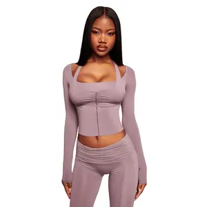 NERINA LONG SLEEVE TOP - DUSTY LILAC