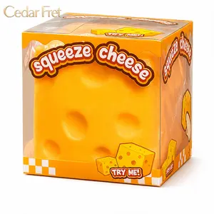 Extra Large Squeeze Cheese Squishy, Soft Slow-Rise Cheese Cube Fidget for Stress Relief, Funny Desk Gift for Teens & Adults