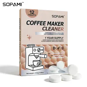 Coffee Maker Cleaner Tablets Coffee Machine Descaler for Espresso Drip Capsule Coffee Machines Removes Limescale & Oil Buildup
