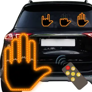Car Gesture Decorative Lights, Ambient Lighting, Rechargeable Led Gesture Lights for Car Road Rage Led Signs calm road rage,Remote Control Triple Mode Fun Finger Lights. (1 Pacs) Automotive truck stuff