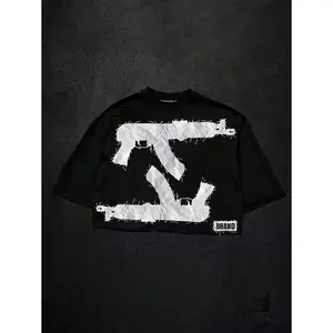 (220g Pure Cotton T-Shirt) Cotton T-Shirt - Soft, Breathable, 100% Pure Cotton Fabric - Comfortable And Energetic Summer Street Style Short Sleeved T-Shirt, Cool Design Retro Summer Men's Daily Wear T-Shirt