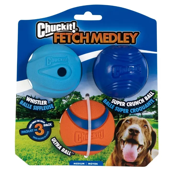 Chuckit! Hear Rubber Dog Ball Game, Medium, 3-Pack, Assorted Chuckit! Hear Rubber Dog Ball Game, Medium, 3-Pack, Assorted