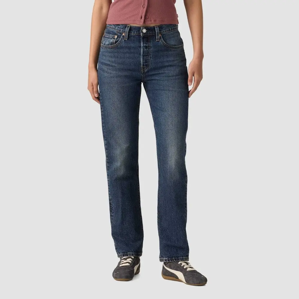 Levi’s Women’s 501 High-Rise Straight Leg Jeans Midweight Stretch Denim