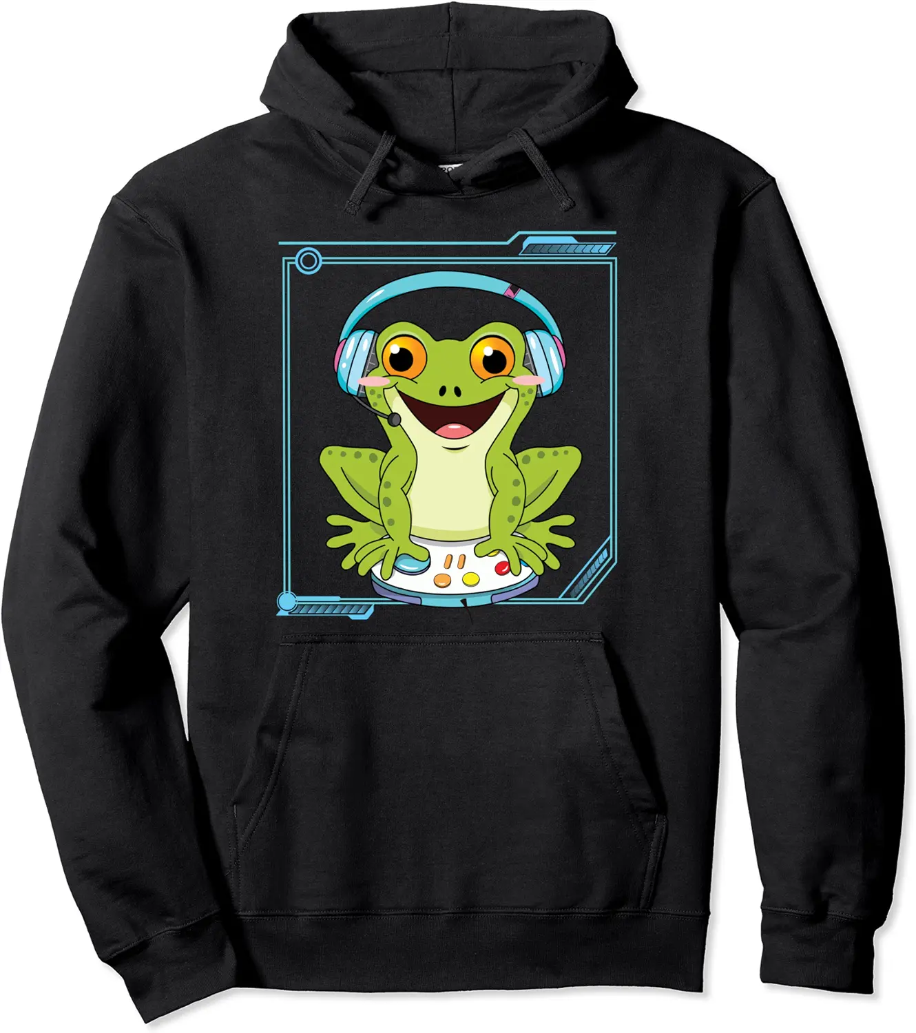 Frog Playing Video Game Funny Gamer Frog Amphibian Boys Men Pullover Hoodie - Nafeesaami Shop 80B09N9SSXHQ