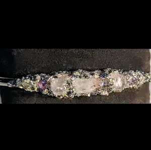 Raw Amethyst & Rose Quartz Bracelet February birthstone  and perfect for Pisces